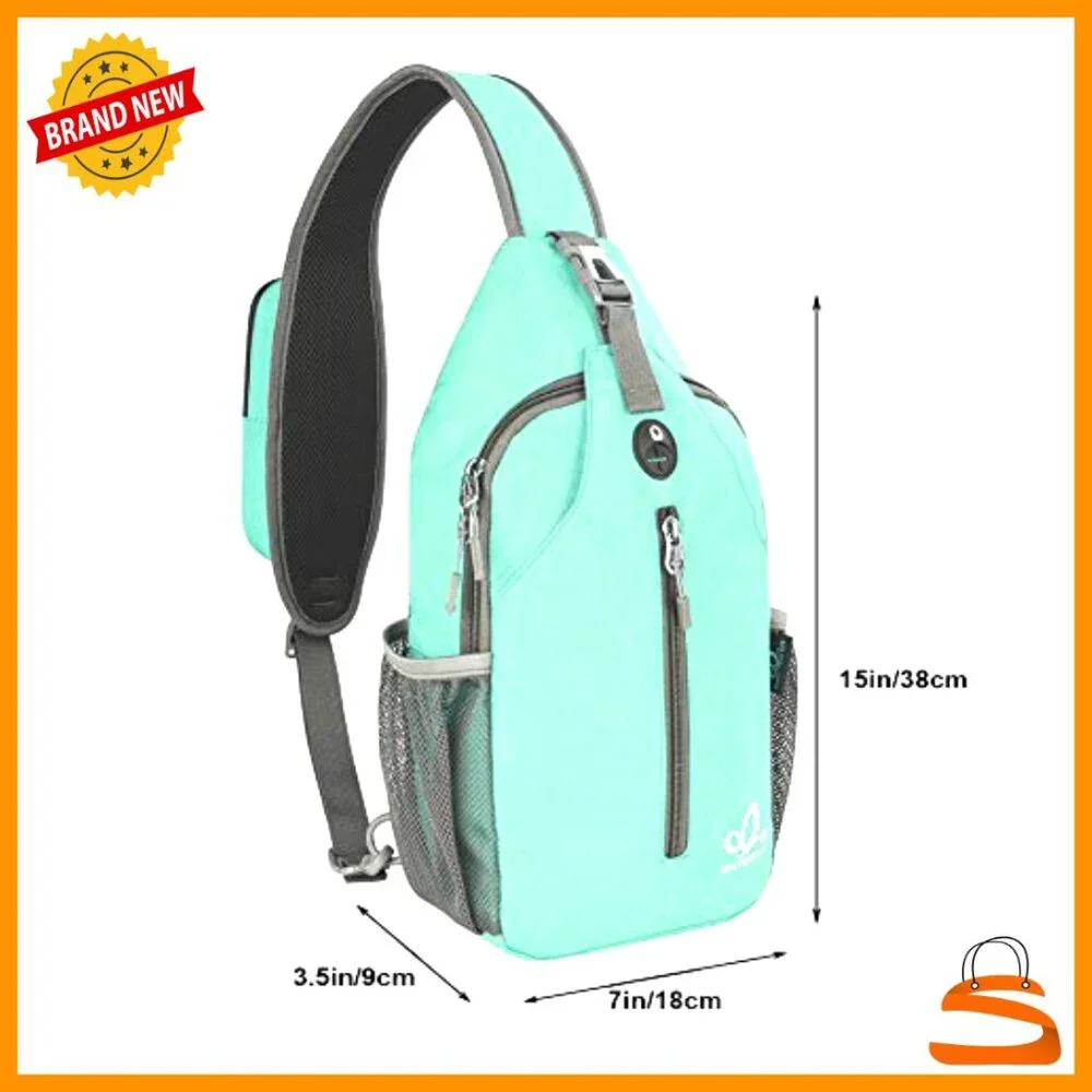 Crossbody Sling Backpack Daypack 6L Water Resistant Polyester Travel Hiking - Picture 2 of 6